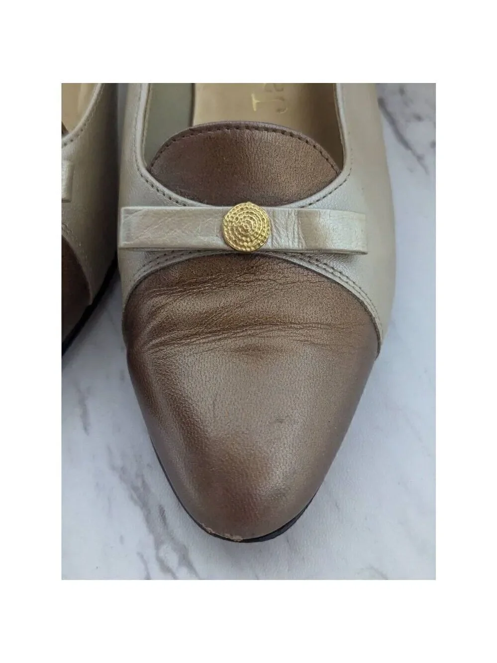 California Magdesians Women's Gold Bronze Slip-on Pump 2